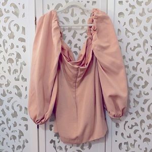 House of CB Alliah Blush Puff Sleeve Dress L